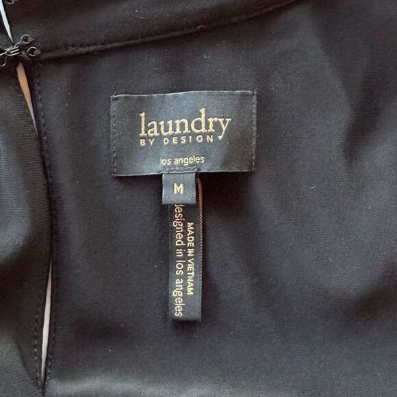 Laundry by Shelli Segal 3/4 Bell Sleeve Split Neck Dressy Jersey Romper in Black - Picture 6 of 12